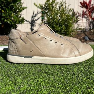 Kizik Men's Hands Free Cognac Tan Beige Leather Sneaker Shoes Size 12 M